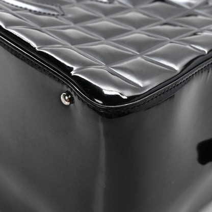 Chanel Patent Quilted Chocolate Bar Bowler Black 10 of 13