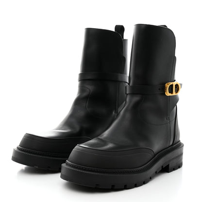 Christian Dior Calfskin Empreinte Ankle Boot 36.5 Black 3 of 8