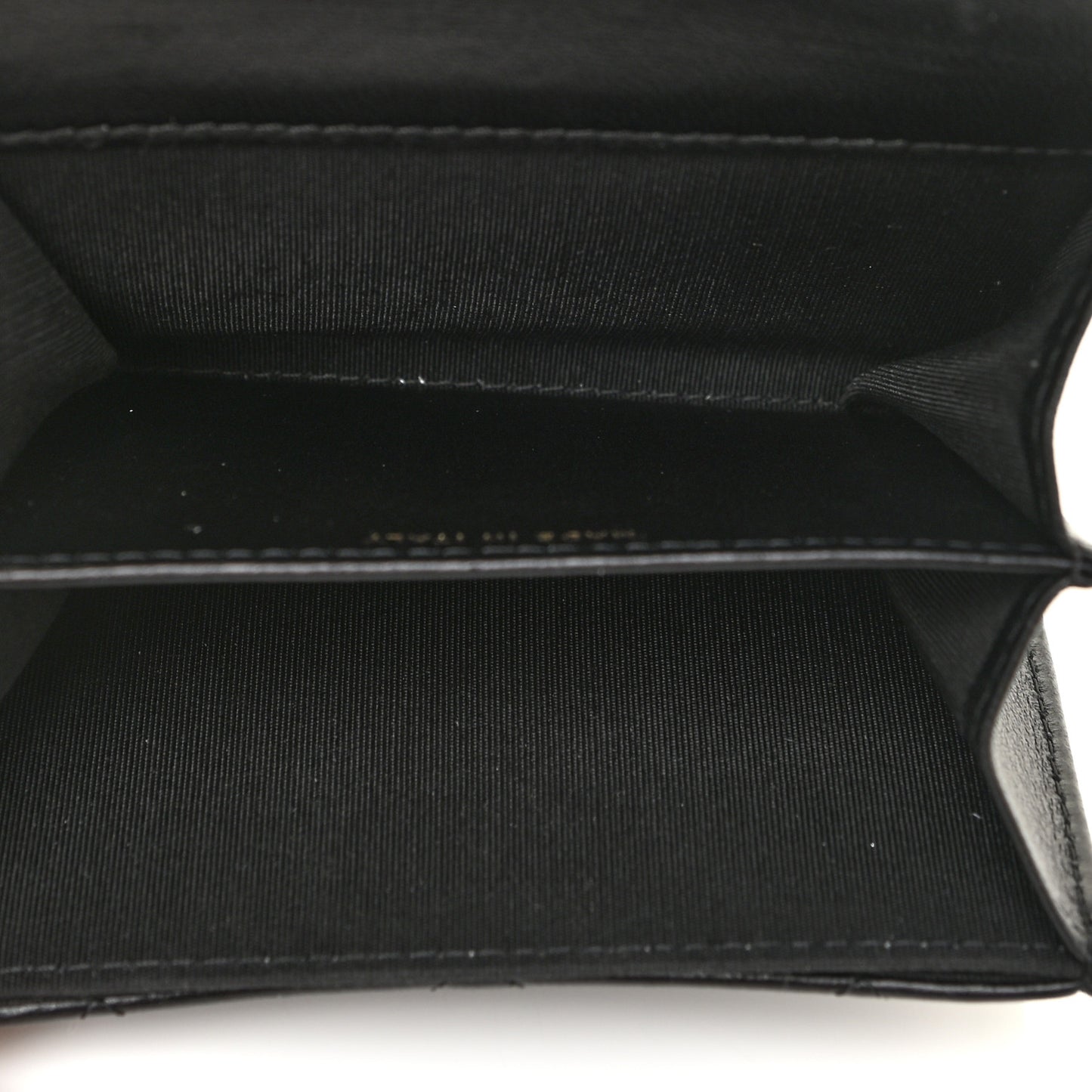 Lambskin Quilted CC Chic Flap Card Holder Black Gold