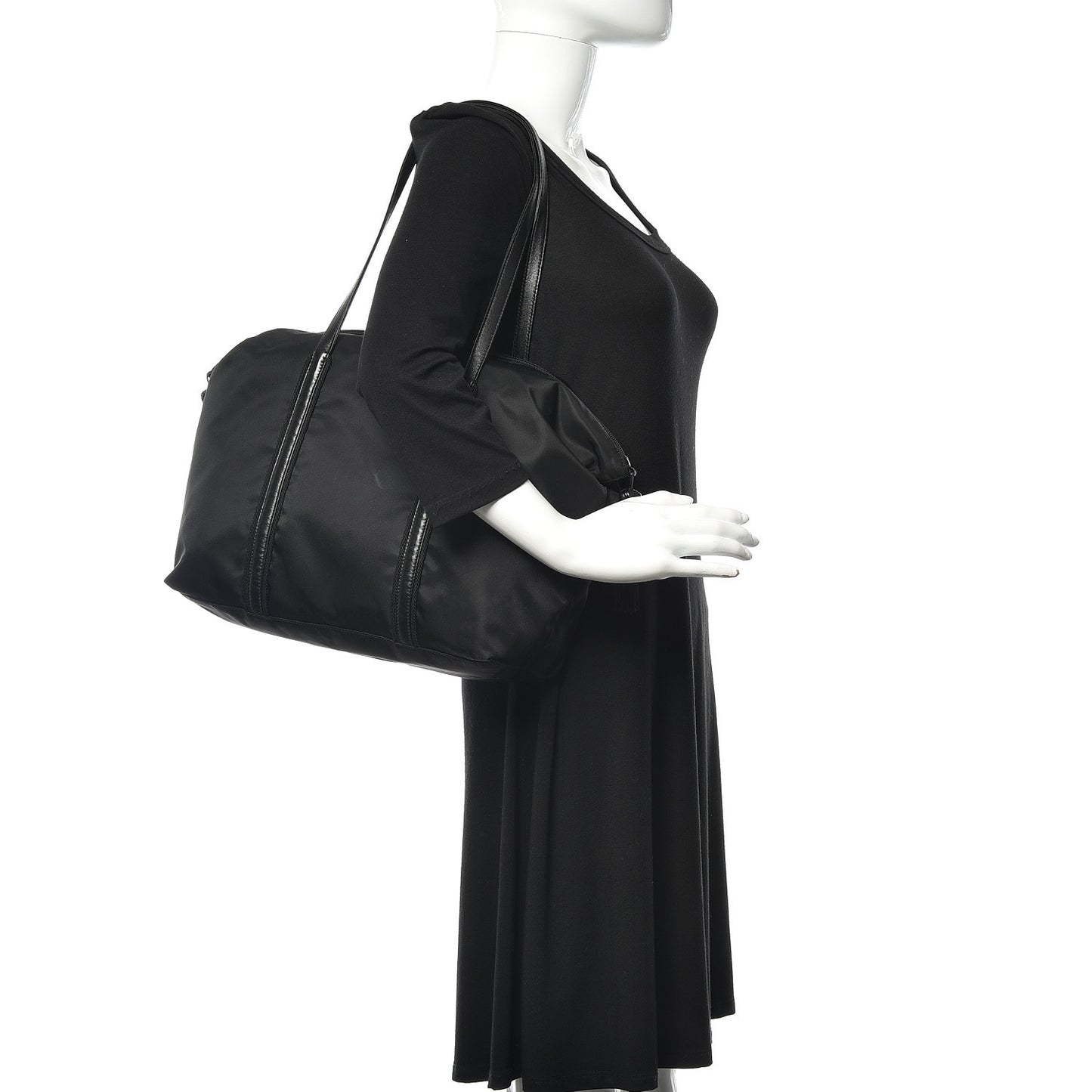 Tessuto Nylon Tassel Duffel Bag Black
