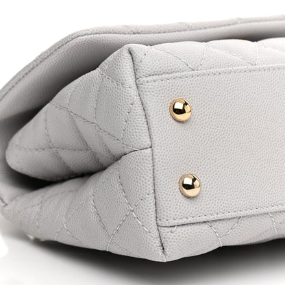 Chanel Caviar Quilted Mini Coco Handle Flap Light Grey 16 of 21