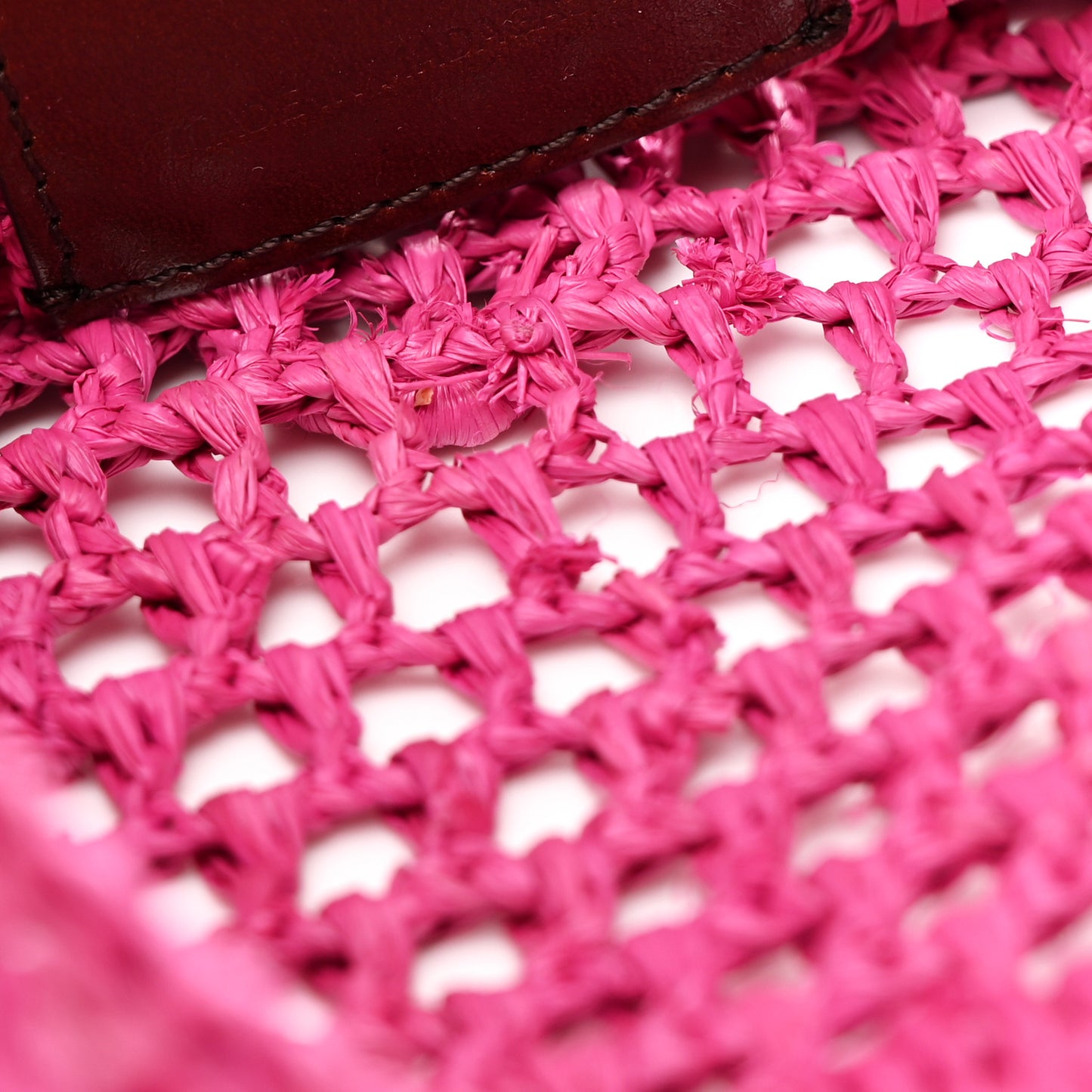 Raffia Summer Banana Tote Fuchsia Rose