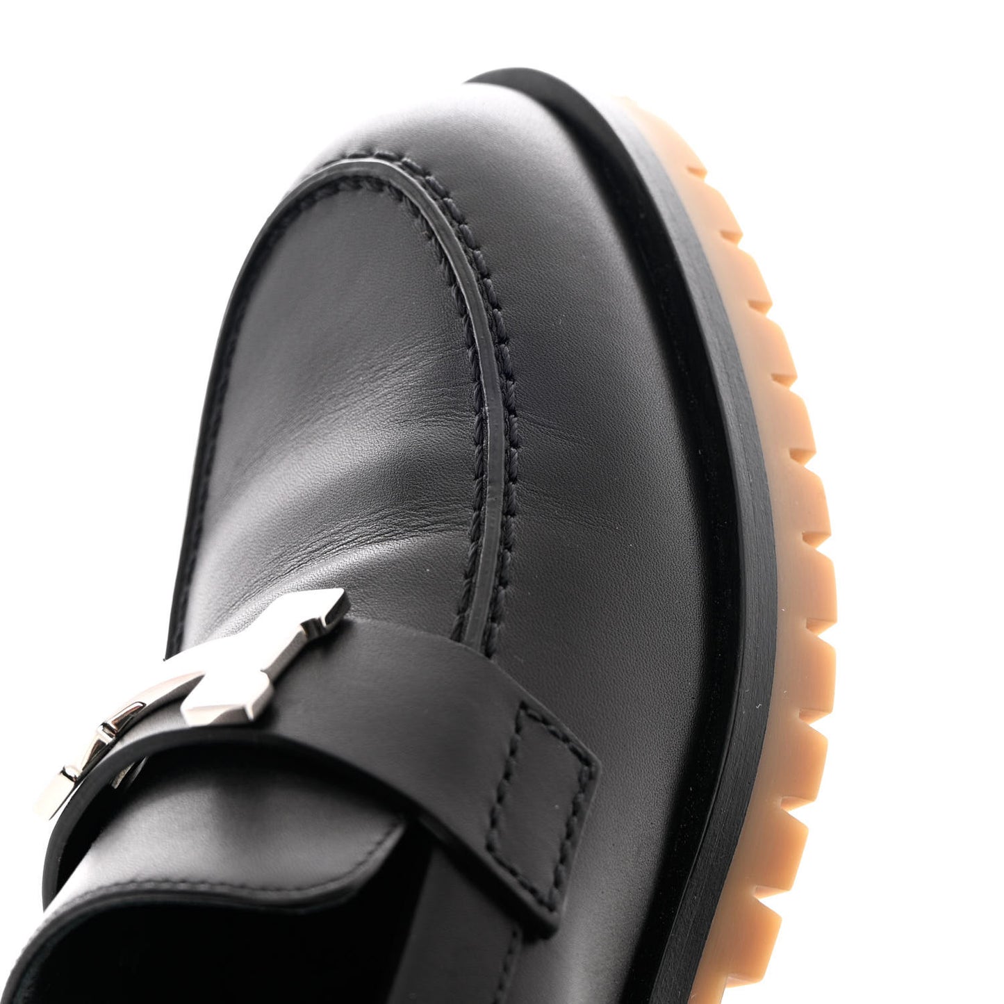 Calfskin Womens Faubourg Loafers 35 Black