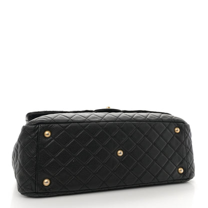 Chanel Calfskin Quilted XXL Travel Flap Bag Black 4 of 15