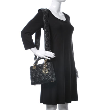 Christian Dior Grained Calfskin Cannage Small Supple Lady Dior Black 2 of 9