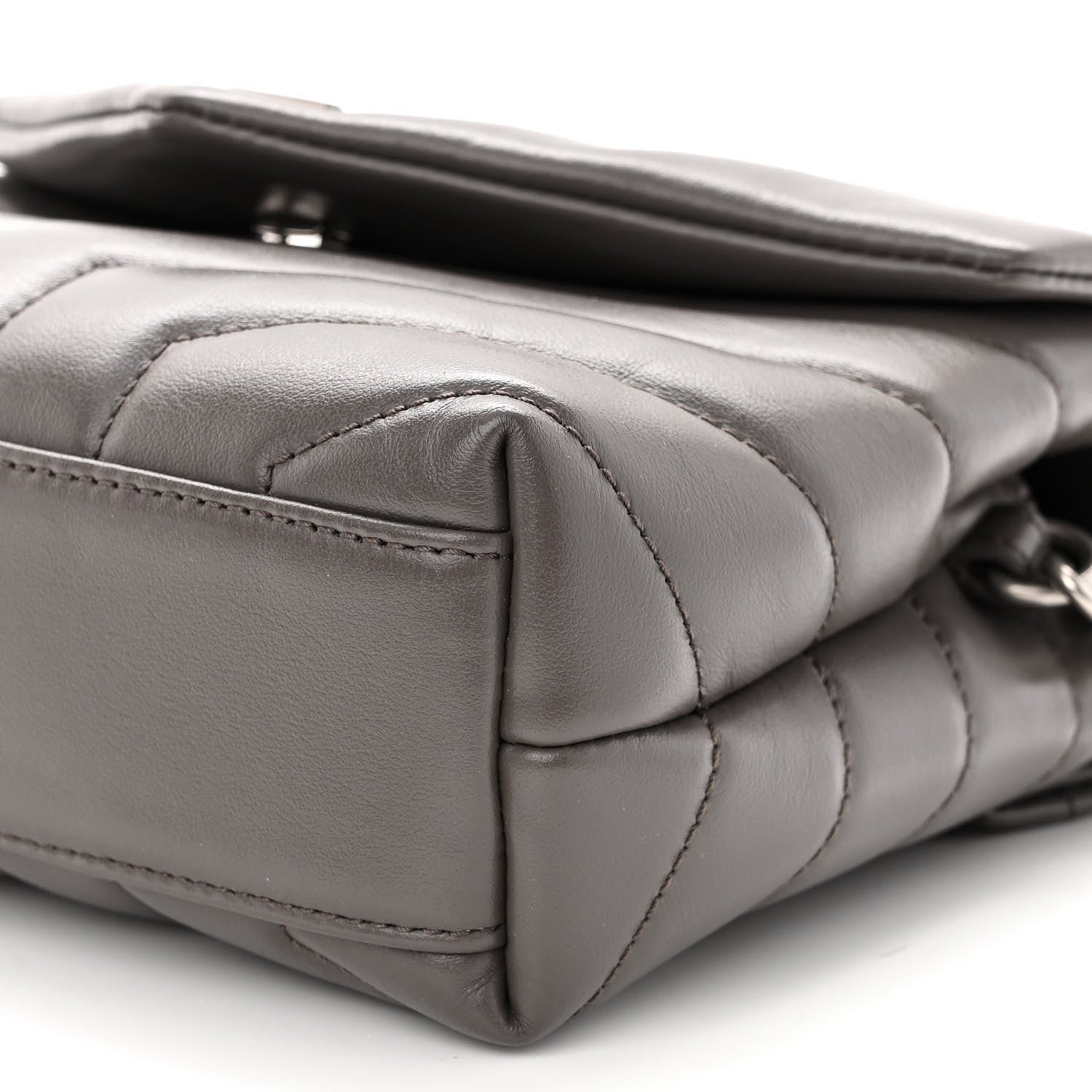 Saint Laurent Calfskin Y Quilted Monogram Toy Loulou Crossbody Bag Storm 9 of 9