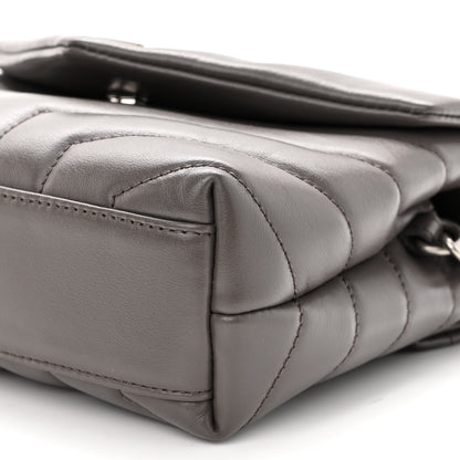 Saint Laurent Calfskin Y Quilted Monogram Toy Loulou Crossbody Bag Storm 9 of 9