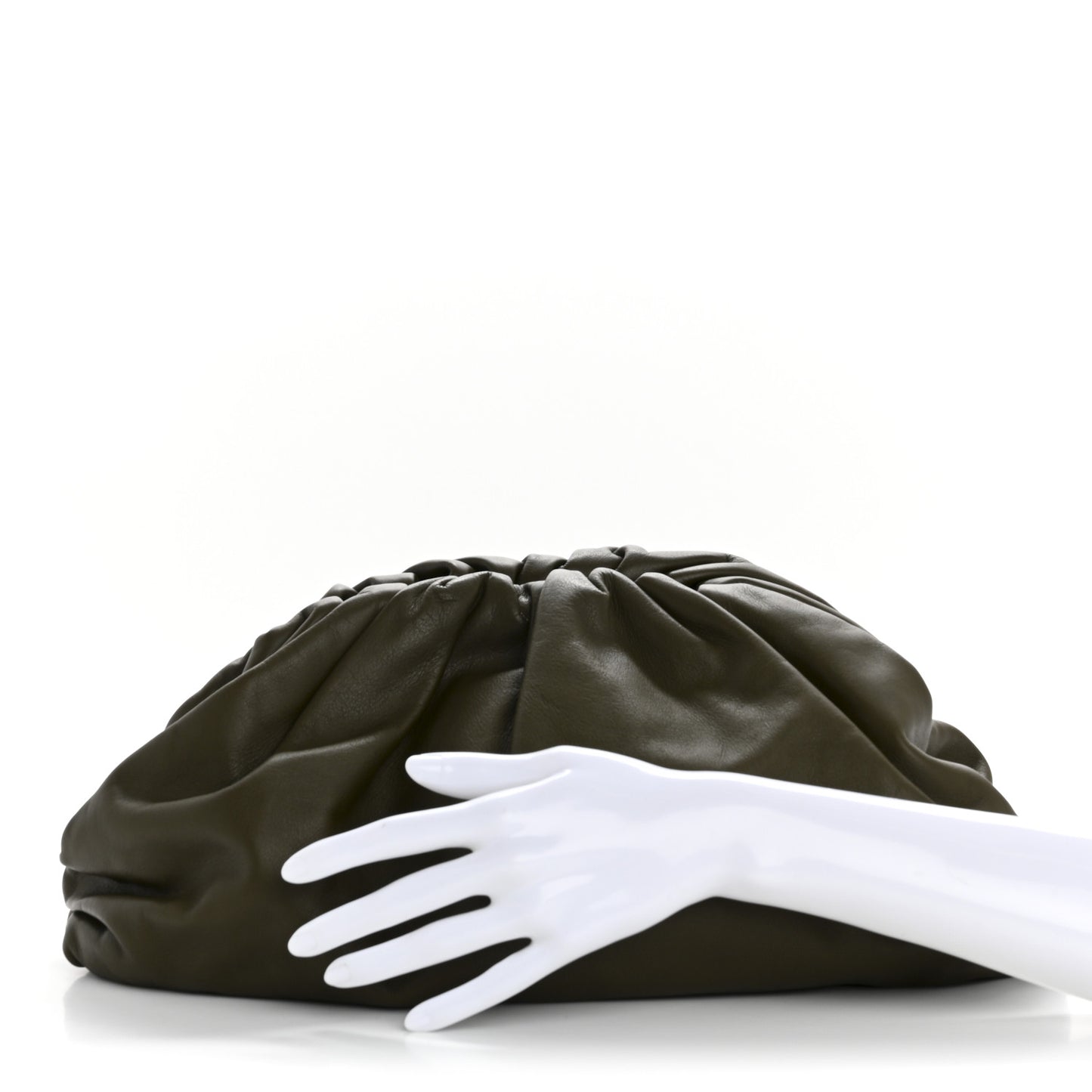 Smooth Butter Calf The Pouch Oversized Clutch Kaki Fondent