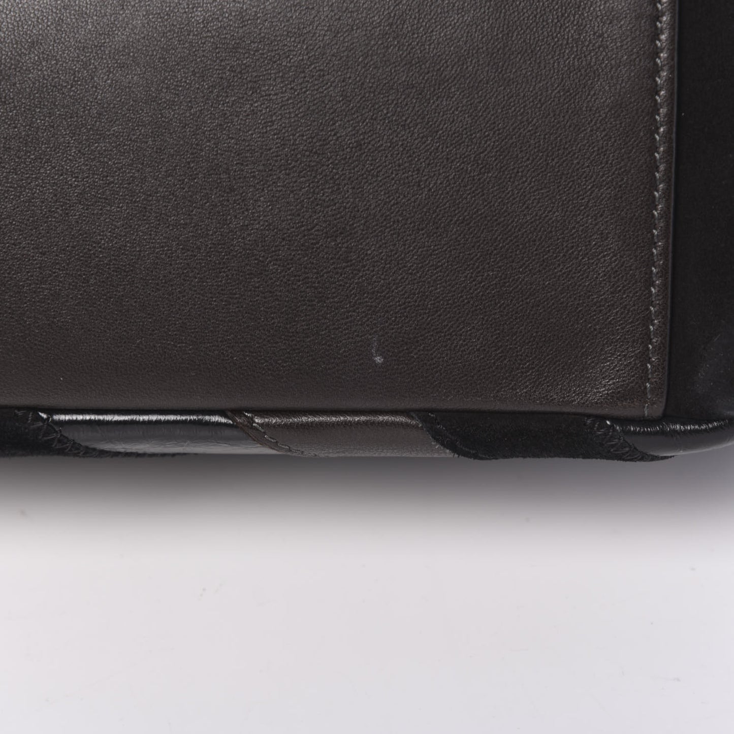 Suede Lambskin Glazed Calfskin Lady Vintage Chevron Flap Black Brown