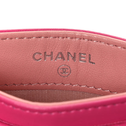 Chanel Caviar Camellia Embossed Card Holder Fuchsia 6 of 8