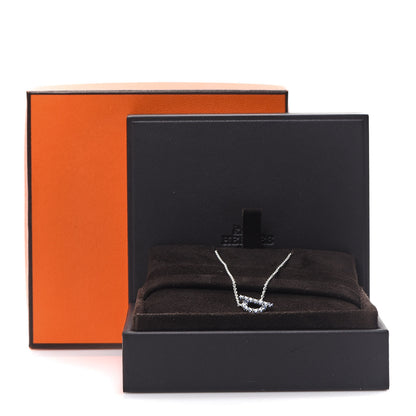 Hermes 18K White Gold Blue Sapphire Finesse Pendant Necklace 6 of 6