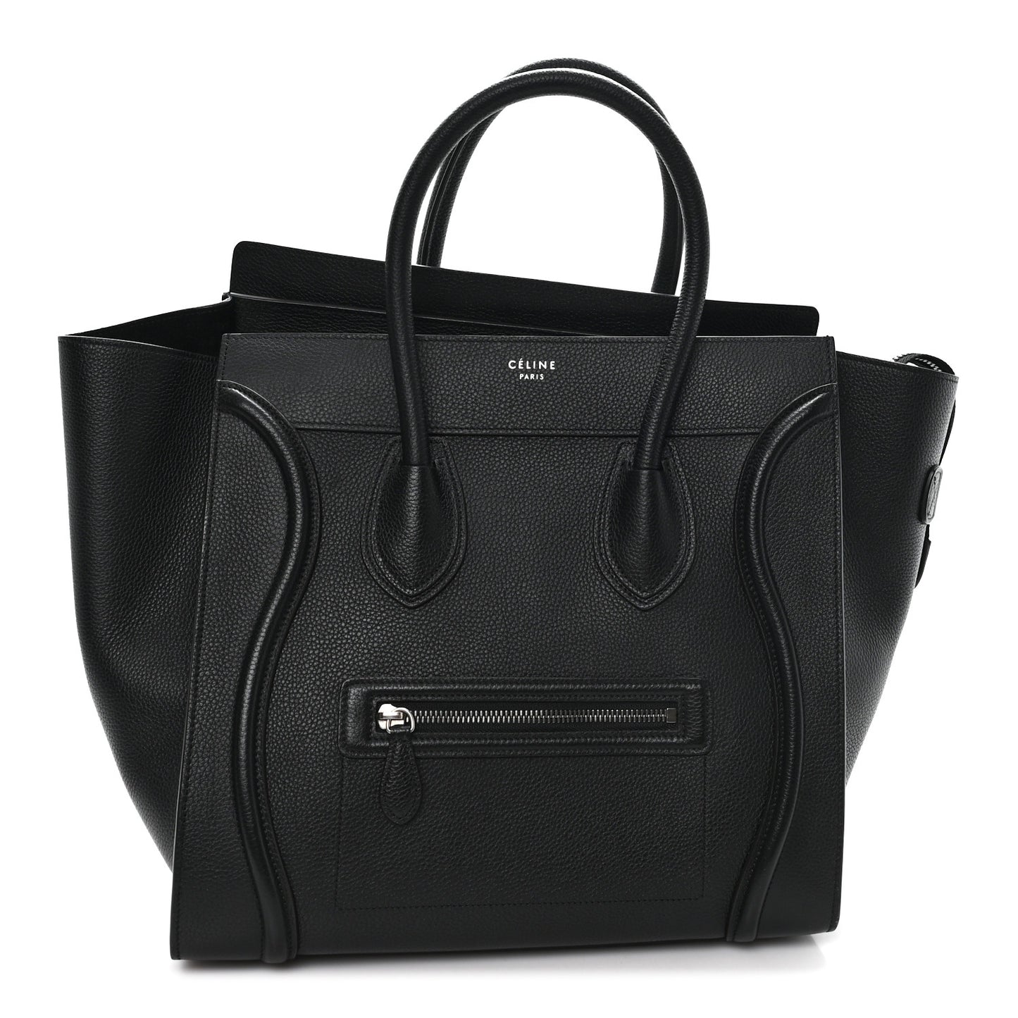 Drummed Calfskin Mini Luggage Black