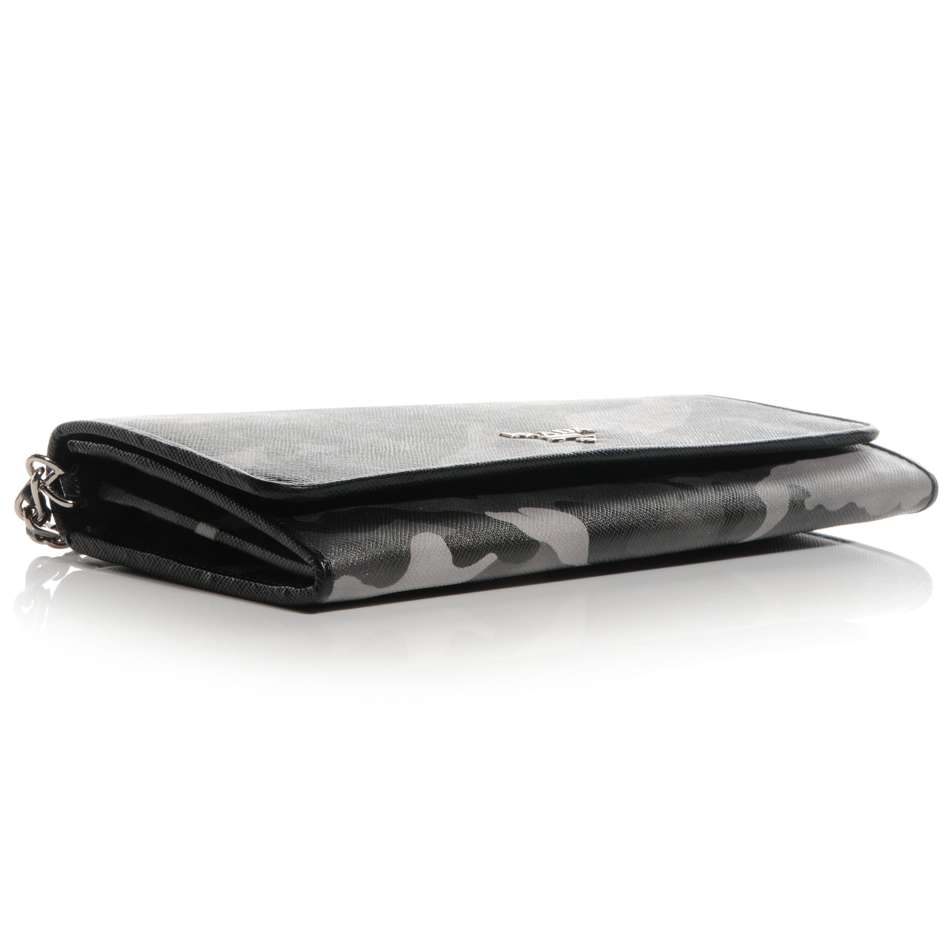 Prada Saffiano Camouflage Print Continental Chain Wallet Marmo Dis Camouflage 4 of 9