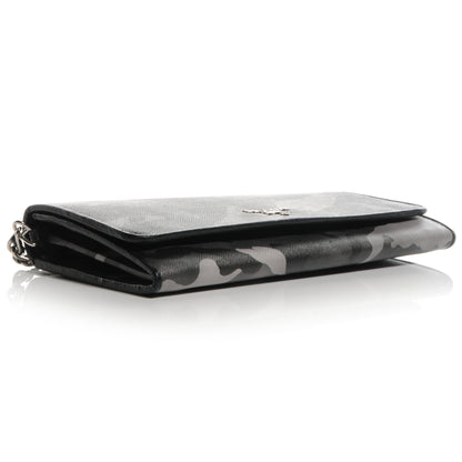 Prada Saffiano Camouflage Print Continental Chain Wallet Marmo Dis Camouflage 4 of 9