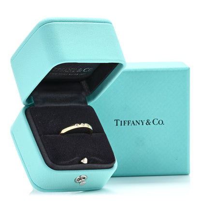 Tiffany 18K Yellow Gold Diamond Elsa Peretti Stacking Band Ring 54 6.75 6 of 6