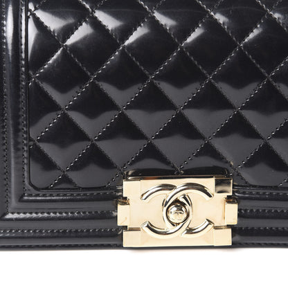 Chanel Iridescent Glazed Calfskin Quilted Small Boy Flap Black 11 of 13