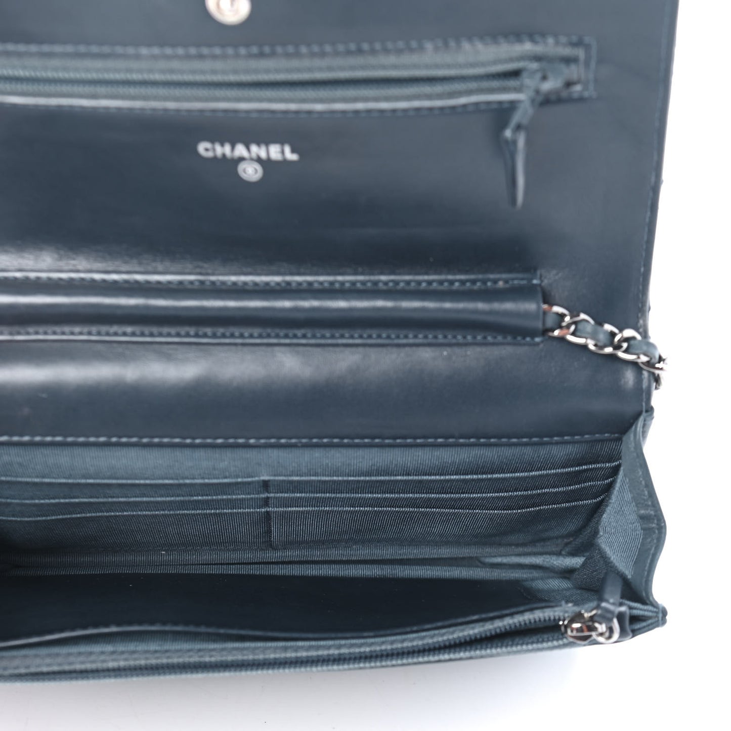 Aged Lambskin Quilted Reissue Wallet On Chain WOC Dark Blue