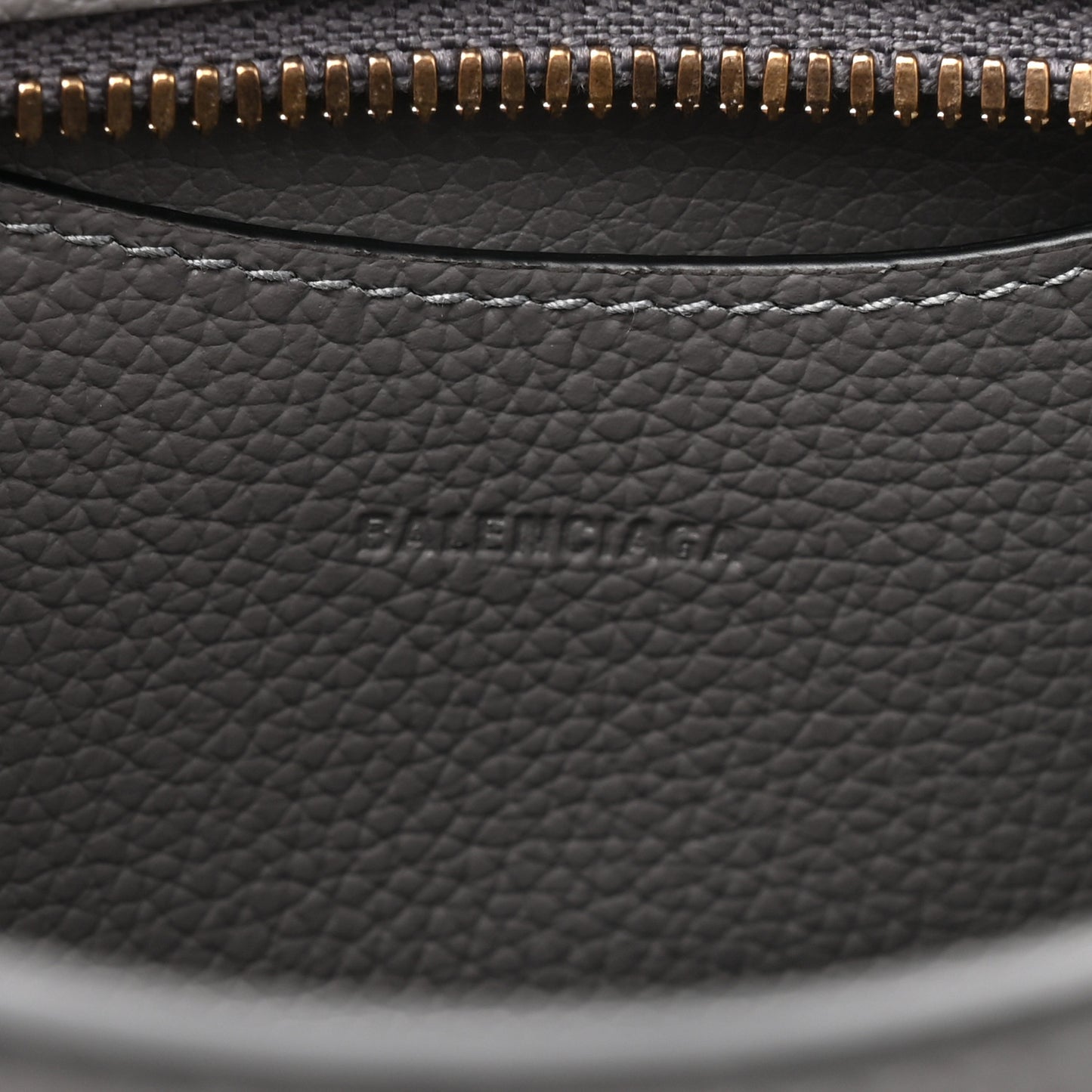 Grained Calfskin Neo Classic Gold Hardware Mini City Dark Grey