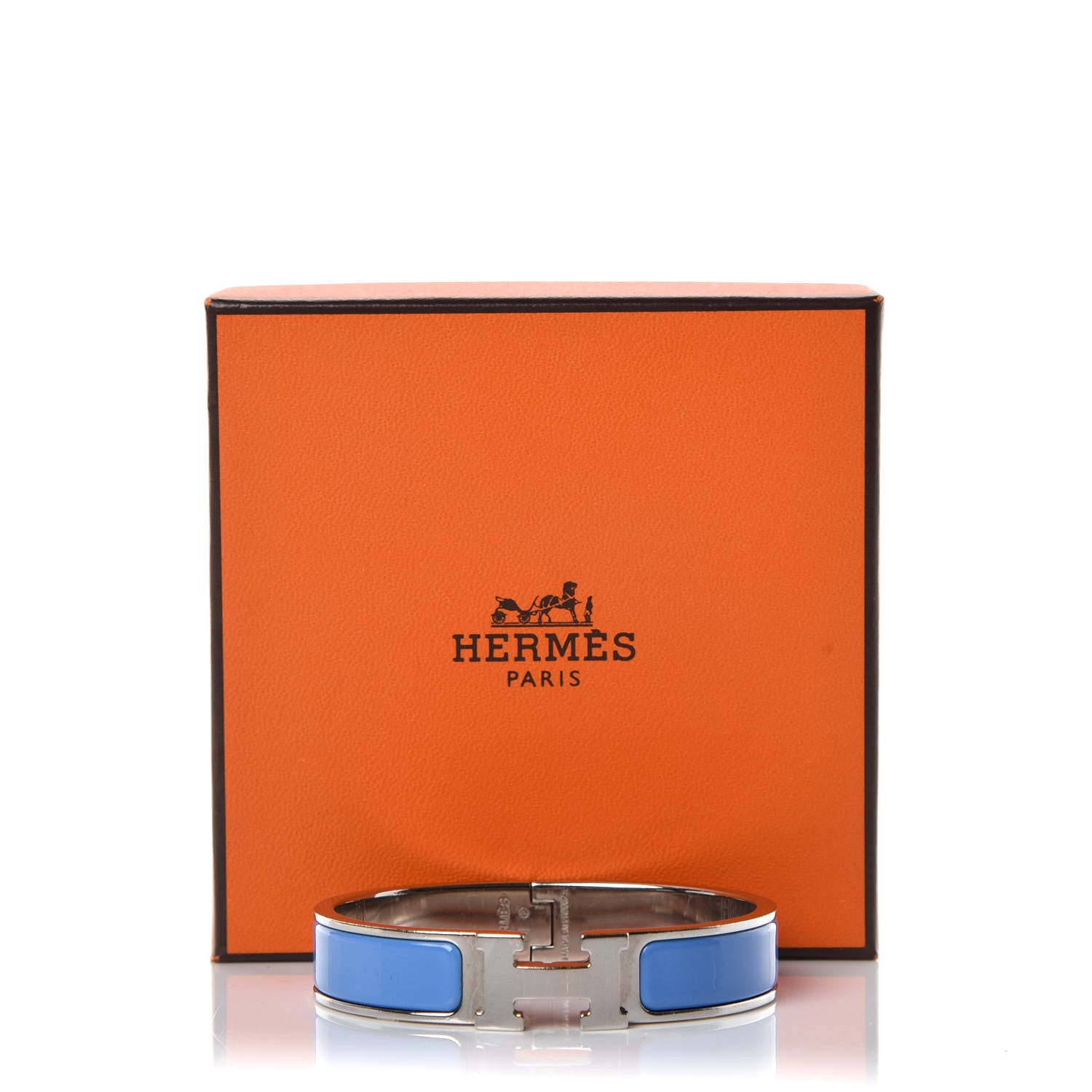 Hermes Enamel Narrow Clic Clac H Bracelet PM Bleu Lavande 6 of 6