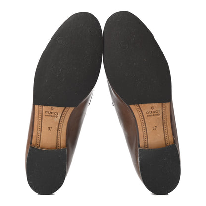 Gucci Calfskin Womens Jordaan Horsebit Loafers 37 Fondente Brown 5 of 10