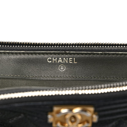Chanel Caviar Quilted Small Boy Clutch With Chain Black 6 of 13