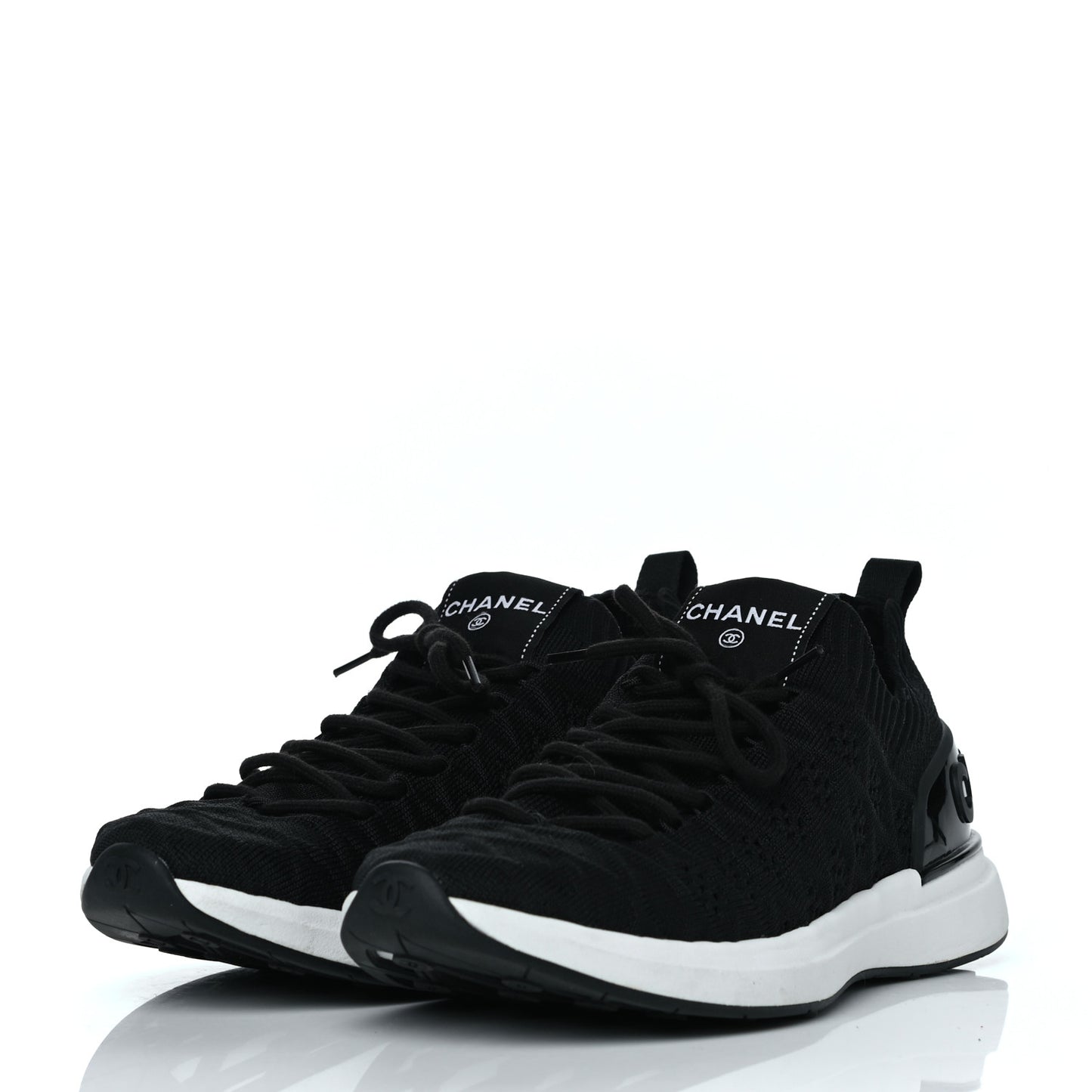 Fabric Logo Sneakers 38 Black