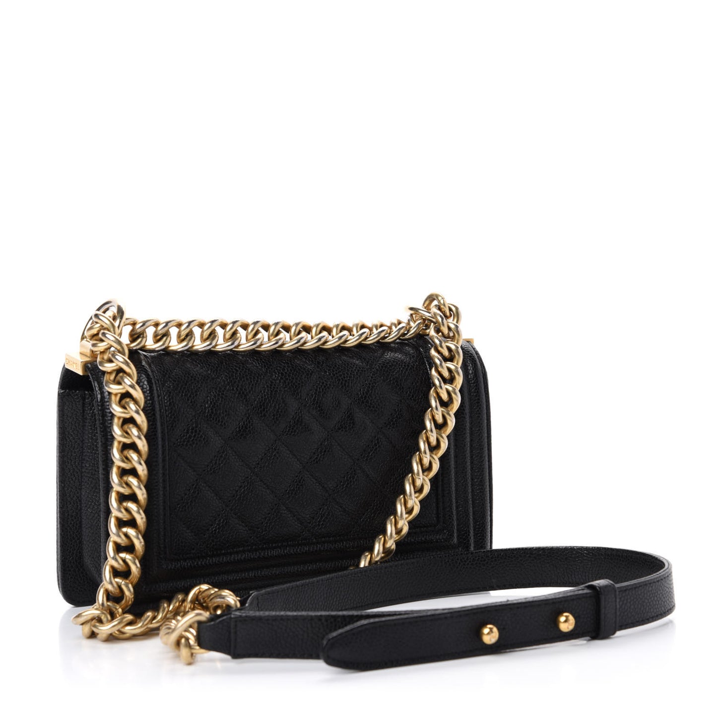 Caviar Quilted Small Boy Flap Black