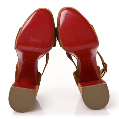 Christian Louboutin Suede Movida 130 Platform Sandals 38 Foxy 6 of 7