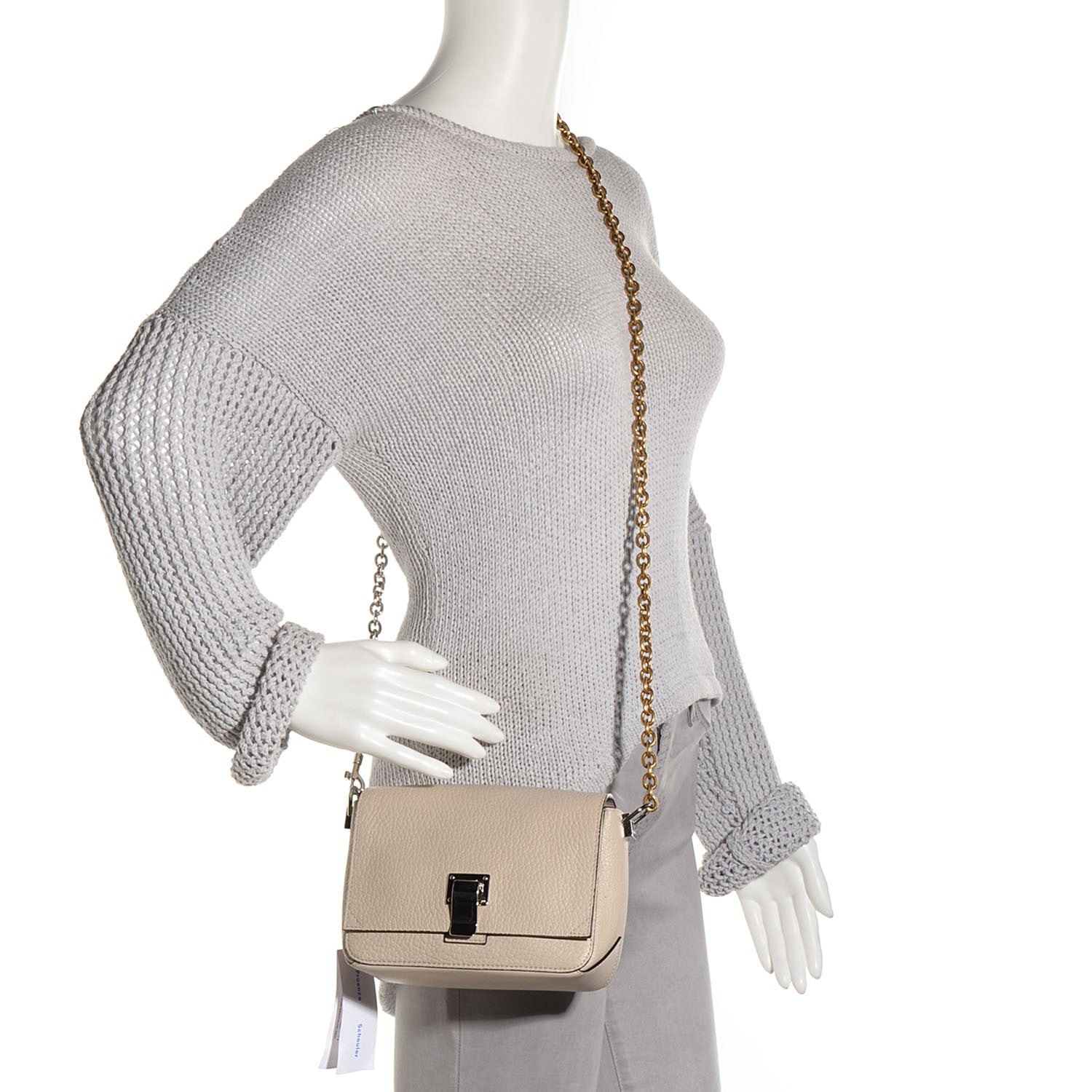 Proenza Schouler Pebbled Calfskin Extra Small Courier Talc 2 of 10