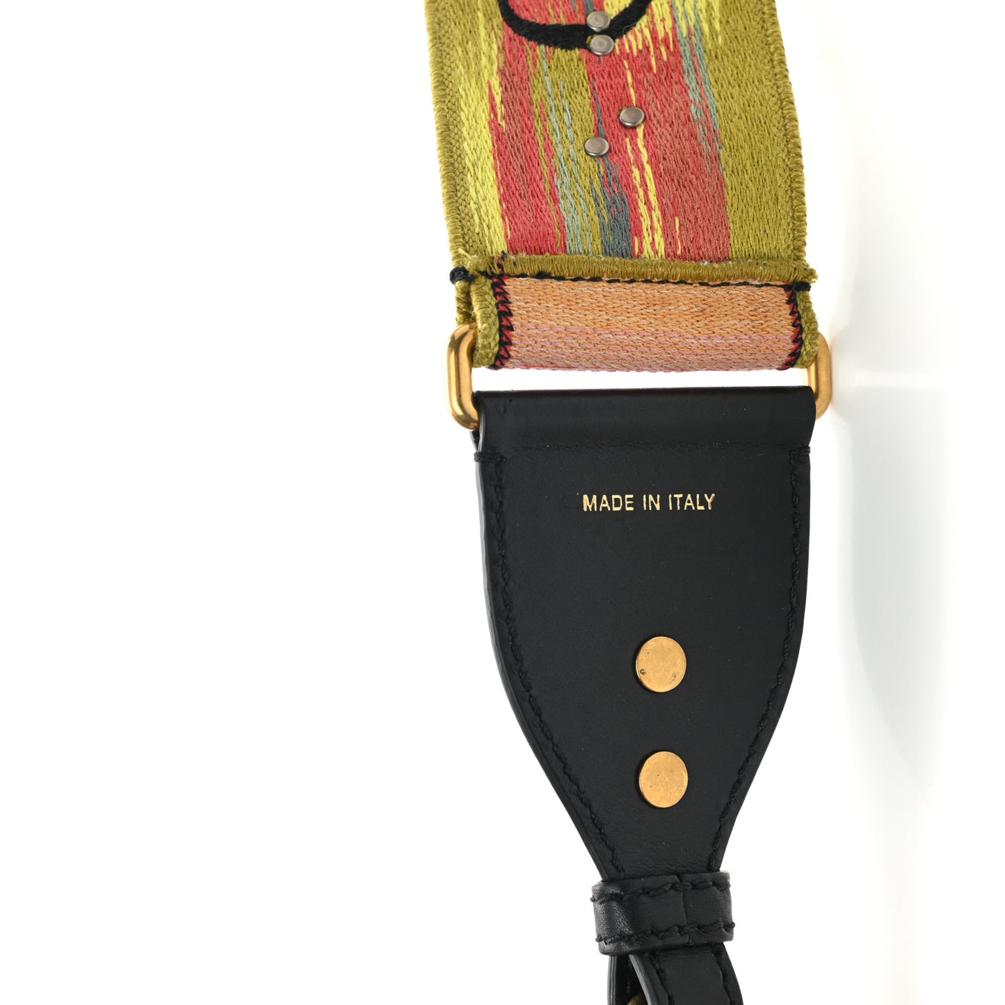 Canvas Embroidered Studded Rainbow Shoulder Strap