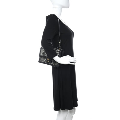 Salvatore Ferragamo Tweed Aileen Bag Black White 2 of 9