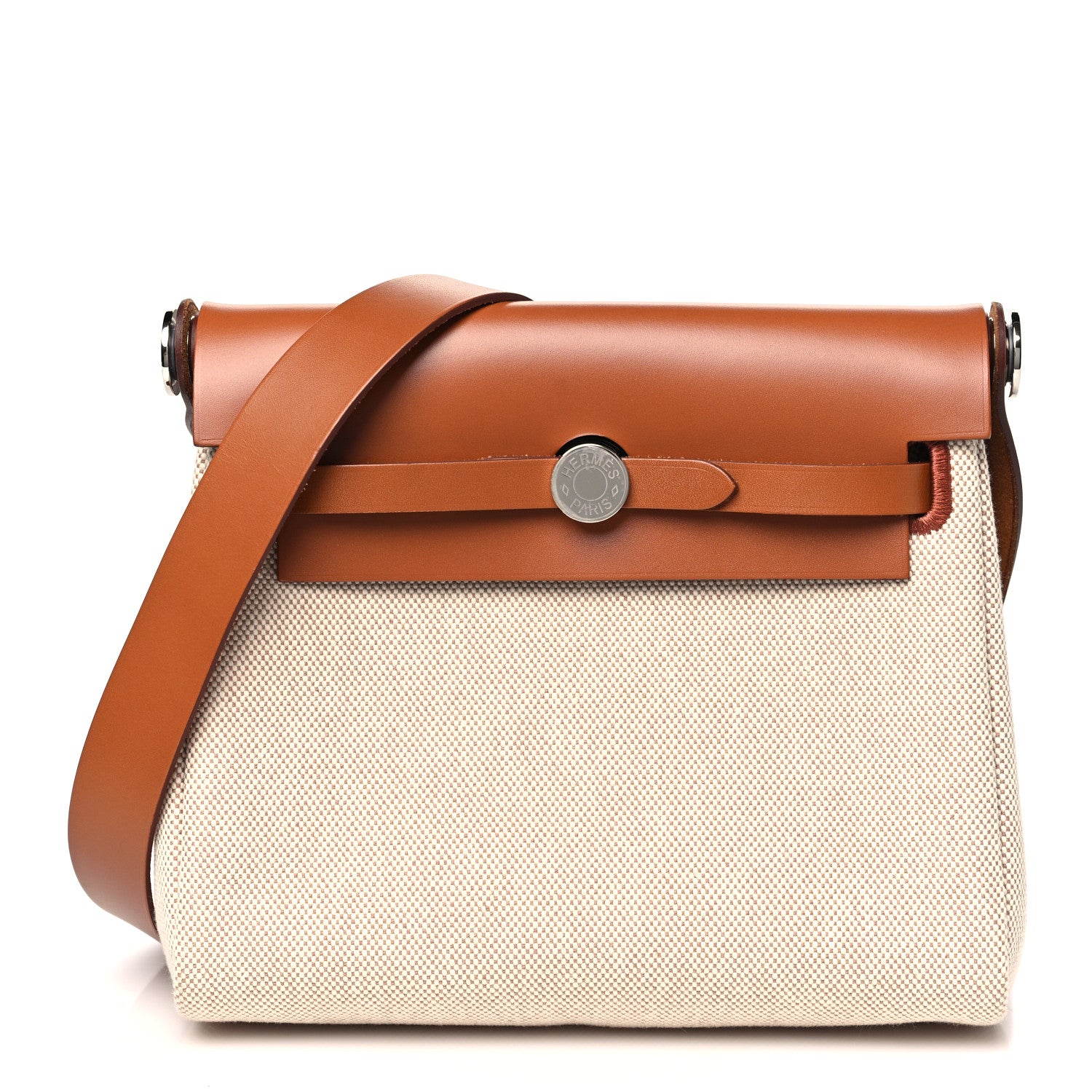 Hermes Military Toile Vache Hunter Herbag Zip Retourne 20 Ecru Beige Fauve 1 of 11