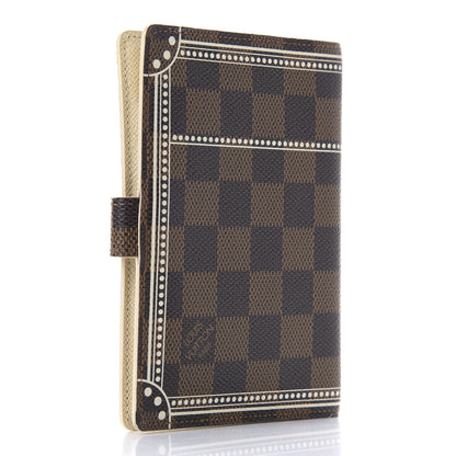 Louis Vuitton Damier Ebene Trunk Small Ring Agenda Cover White 3 of 10