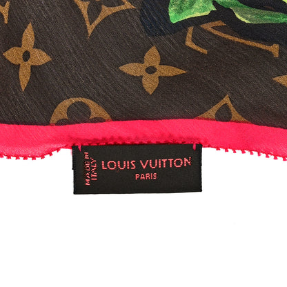Louis Vuitton Silk Monogram Roses Scarf Marron 3 of 4