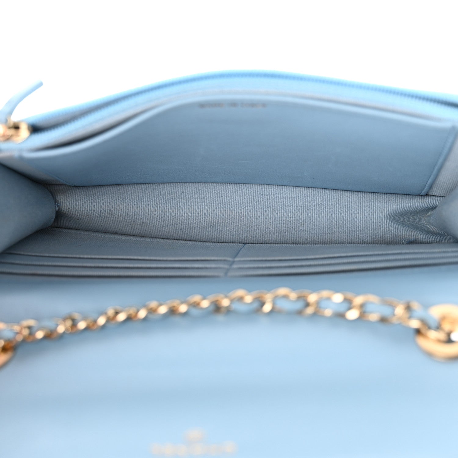 Chanel Lambskin Quilted Trendy CC Wallet On Chain WOC Light Blue 5 of 13