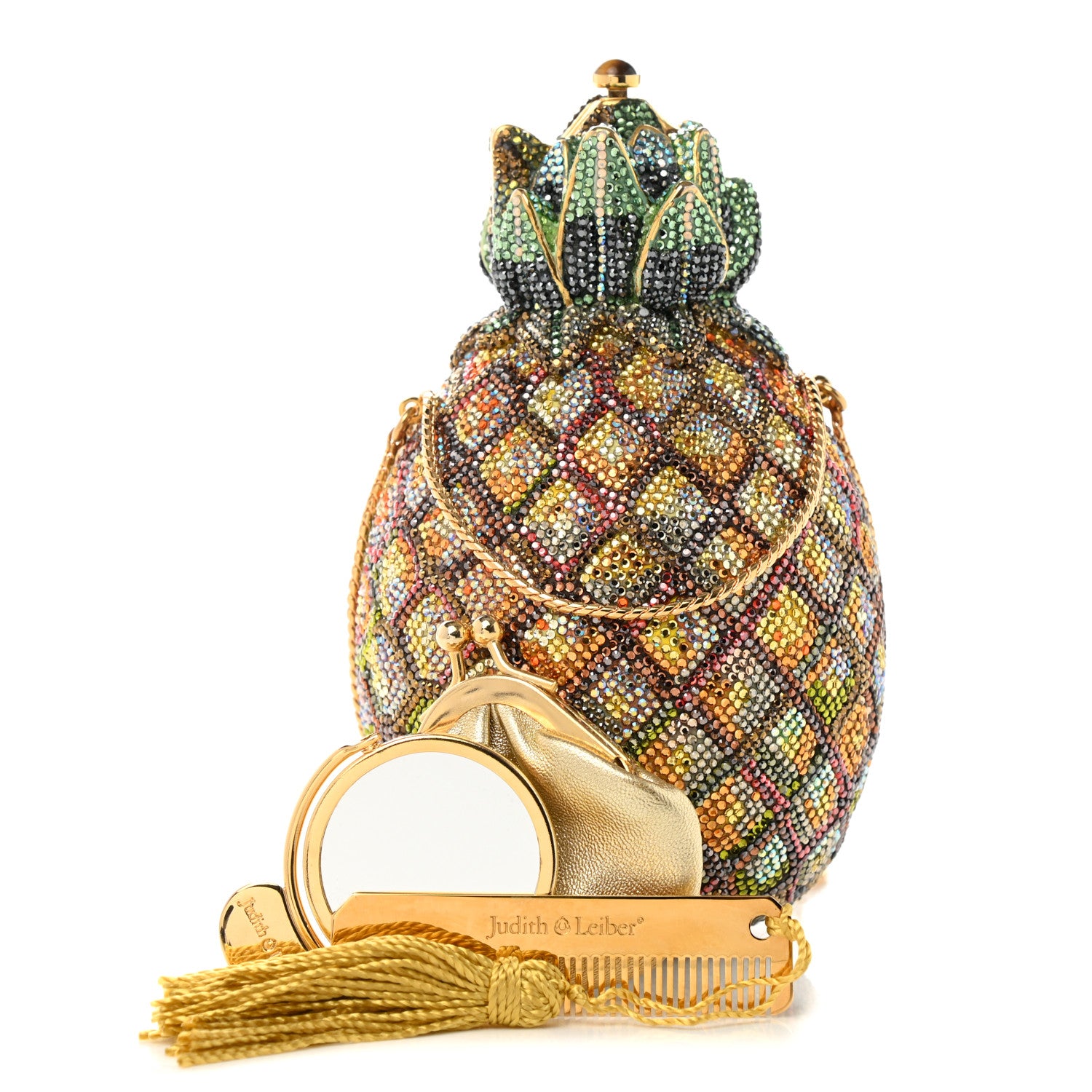 Judith Leiber Crystal Pineapple Minaudiere Clutch Multicolor 1 of 9