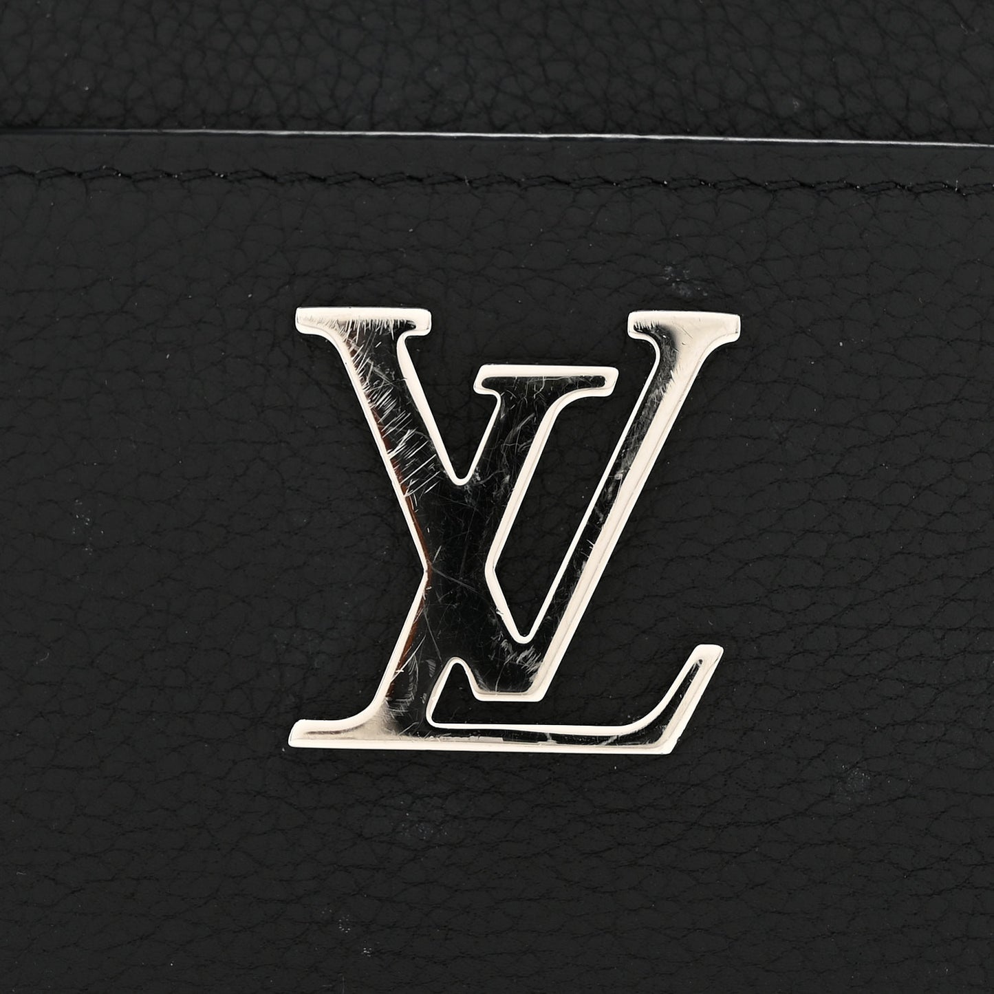 Calfskin Lockme Zippy Coin Purse Black