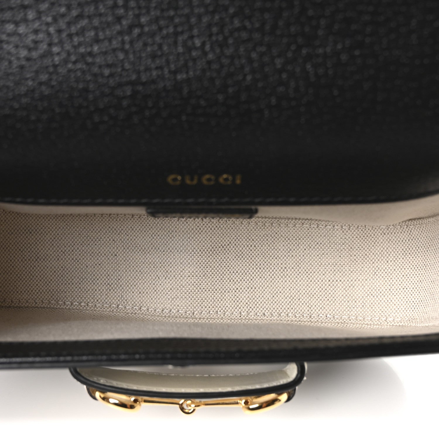 Gucci X ADIDAS Textured Dollar Calfskin Web Trefoil Mini Horsebit 1955 Shoulder Bag Black Off White 4 of 9