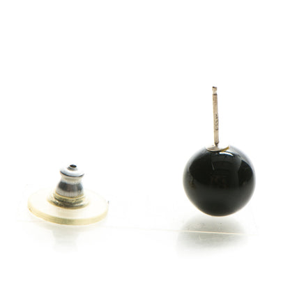Tiffany Sterling Silver Black Onyx 10mm Ziegfeld Earrings 4 of 6