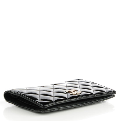 Chanel Patent Quilted Brilliant Yen Wallet Black 4 of 8