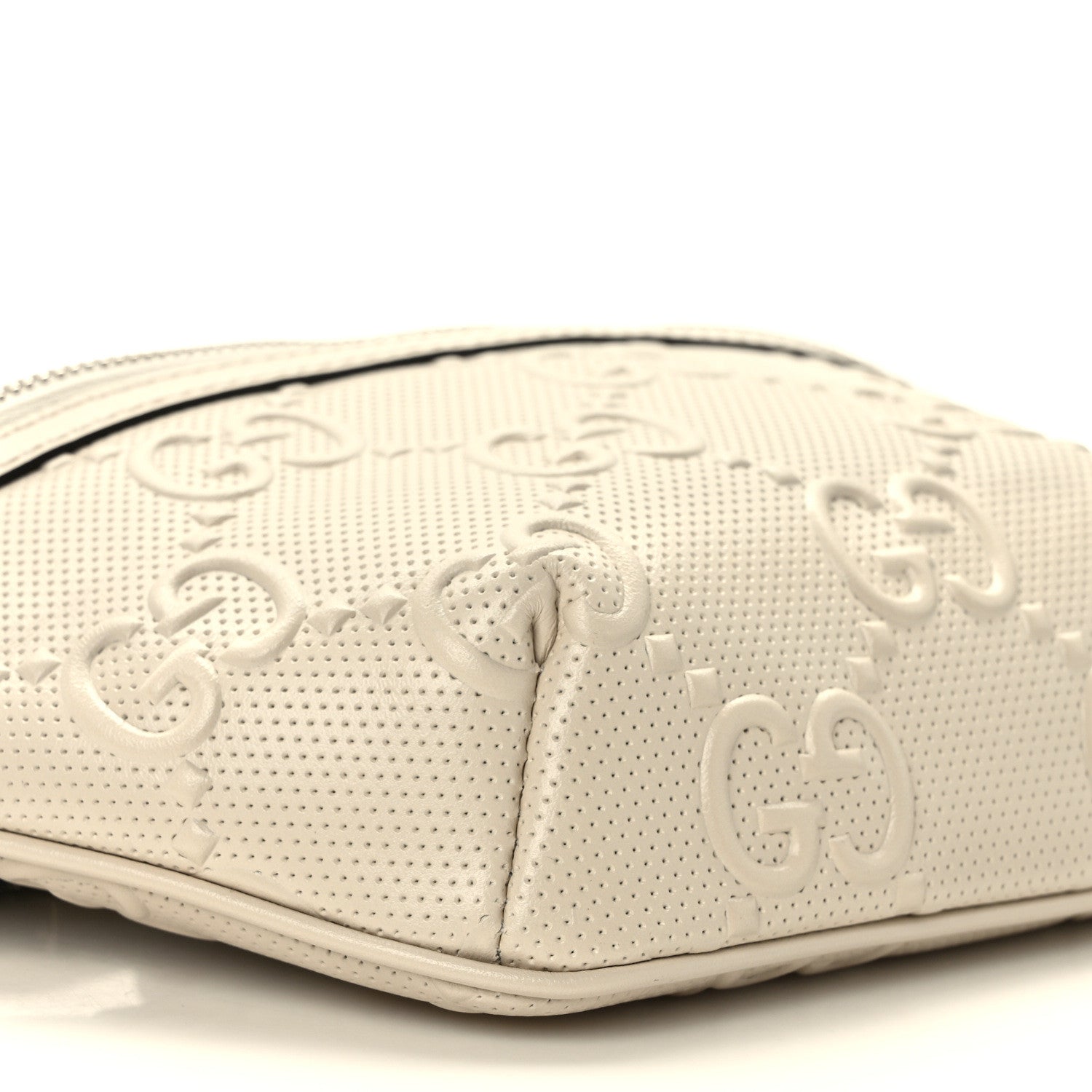 Gucci Calfskin GG Tennis Embossed Belt Bag Mystic White 9 of 10