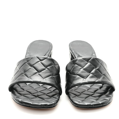 Bottega Veneta Lambskin Weaving Effect Amy Sandals 38.5 Black 3 of 8