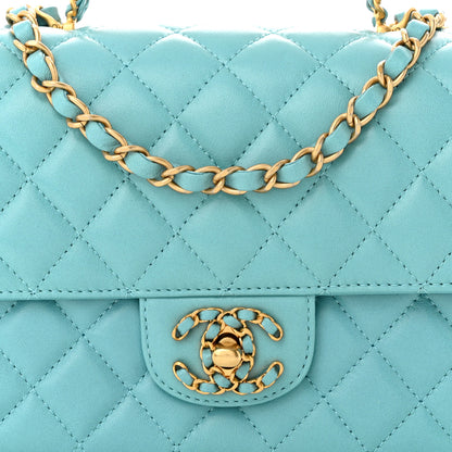 Chanel Lambskin Quilted Small Strass On Top Flap Bag Light Blue 8 of 11