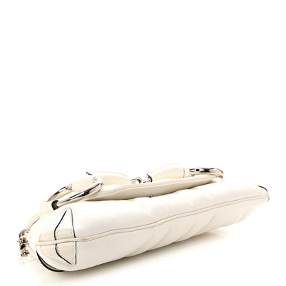 Gucci Nappa Vertical Matelasse Medium Maxi Horsebit Chain Shoulder Bag Mystic White 4 of 10