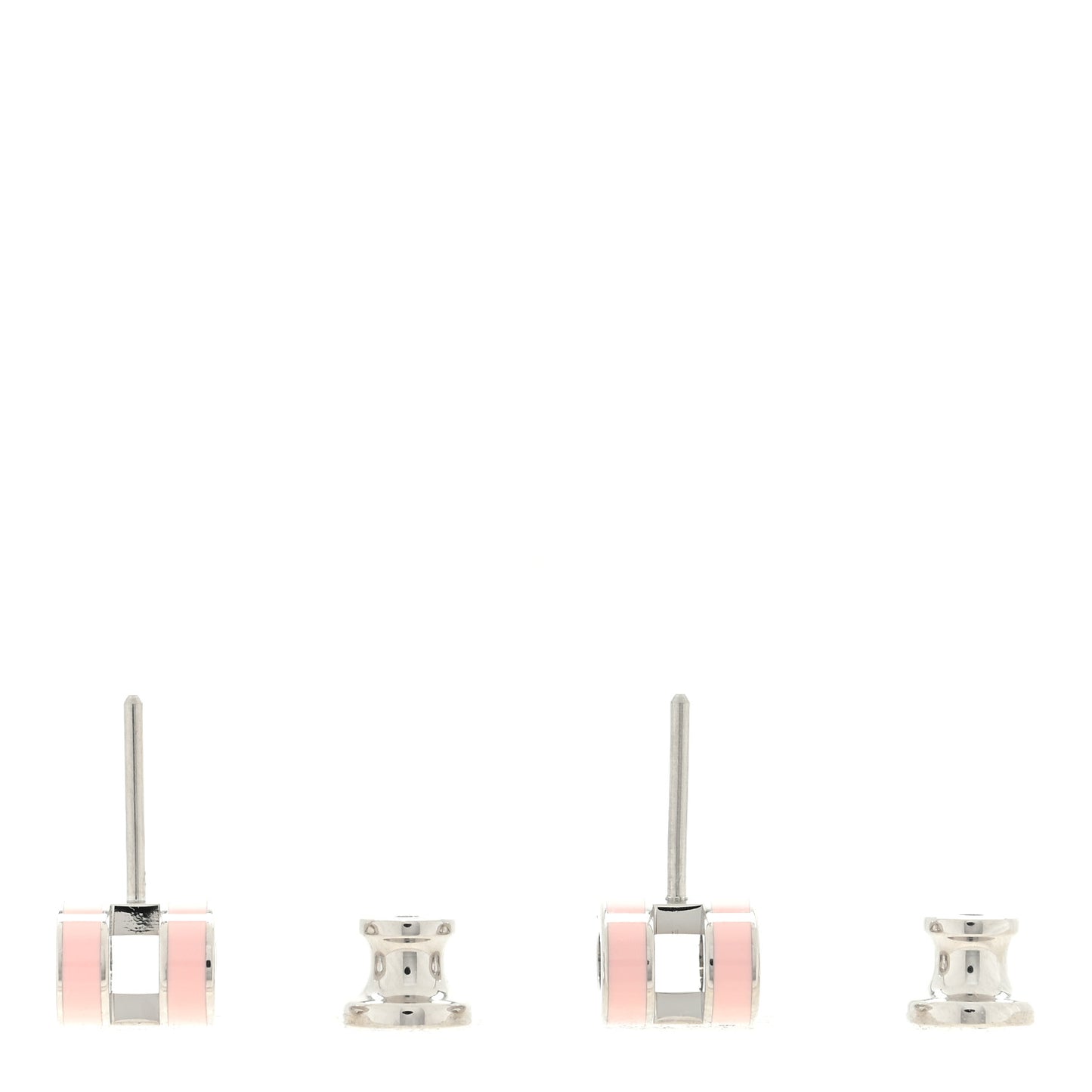 Palladium Lacquered Mini Pop H Earrings Rose Dragee