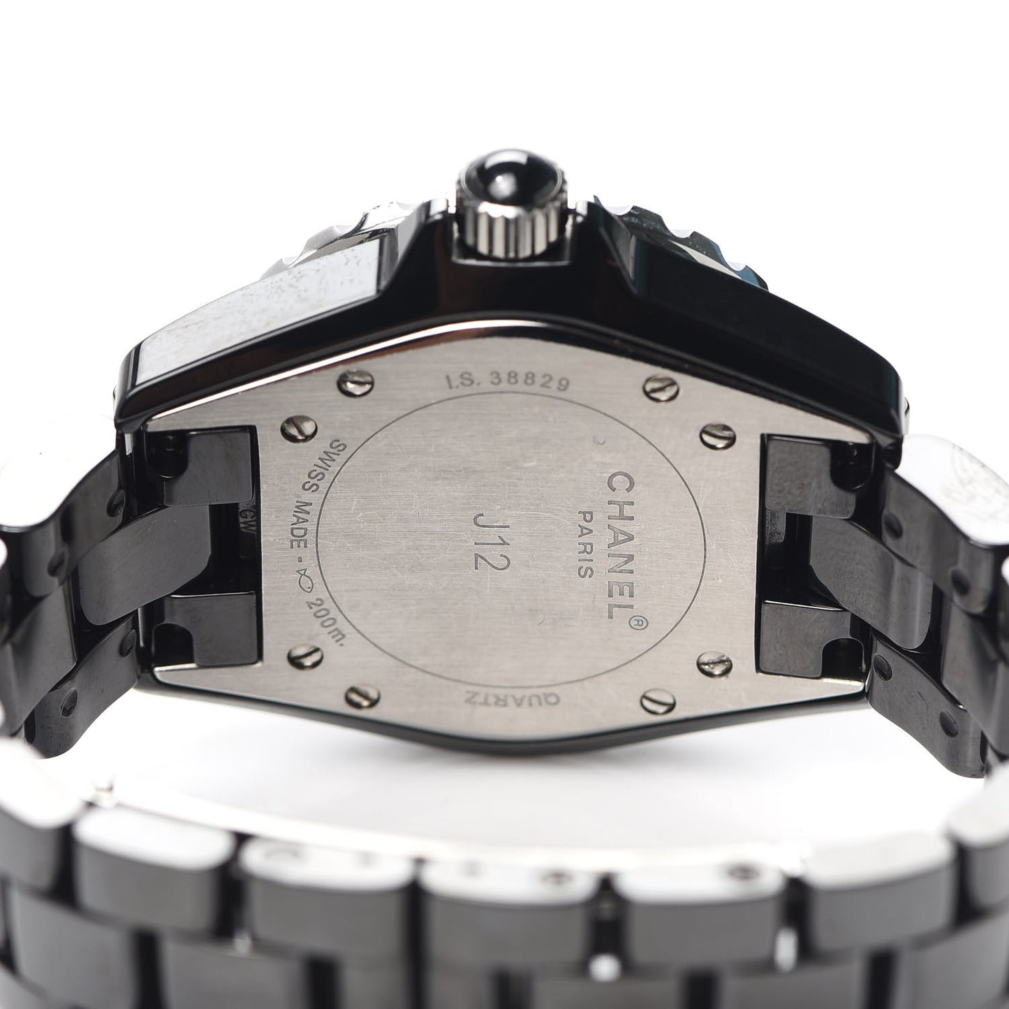 Stainless Steel Ceramic Diamond Pave Bezel 33mm J12 Quartz Watch Black