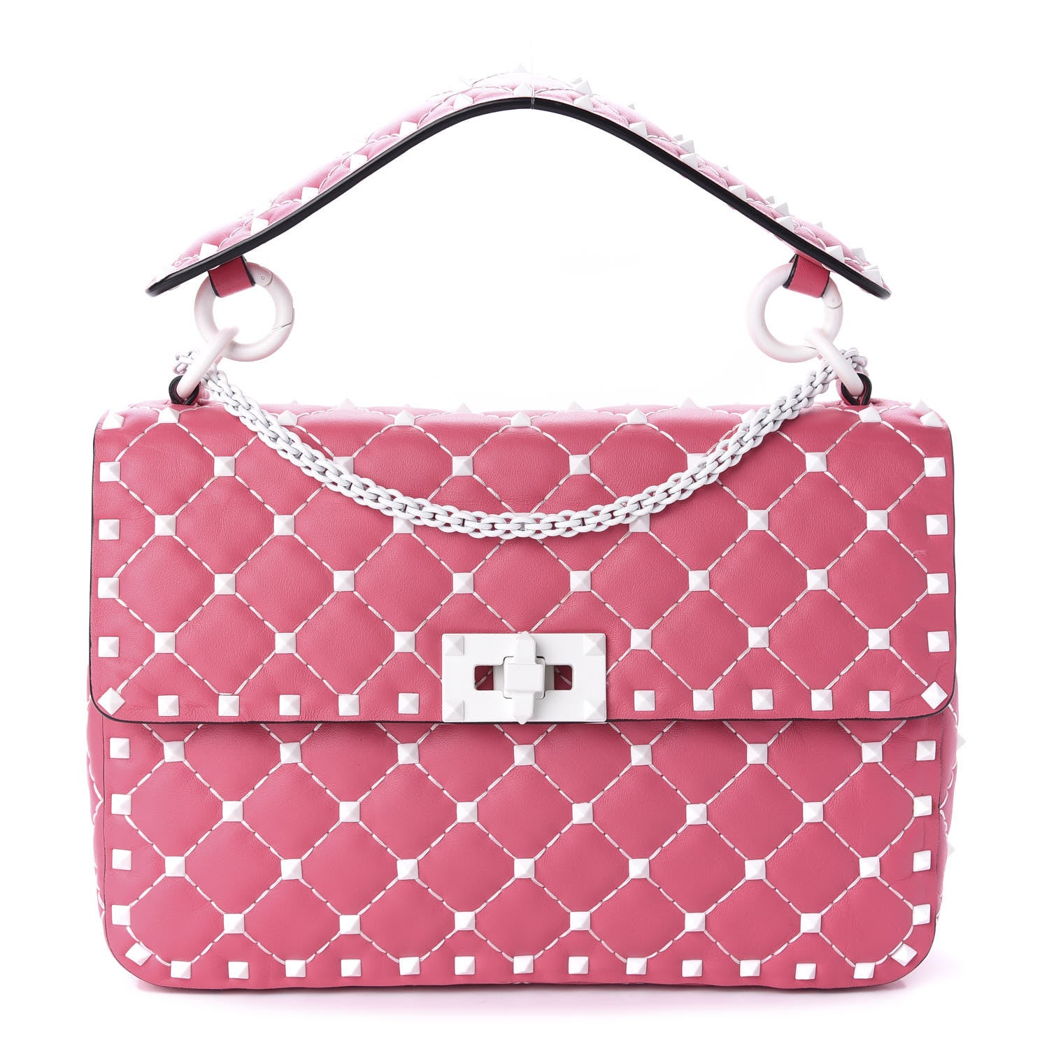 Valentino Garavani Lambskin Medium Free Rockstud Spike Shoulder Bag Shadow Pink 1 of 10