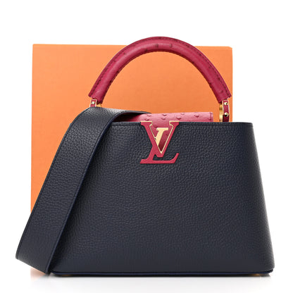 Louis Vuitton Ostrich Capucines BB Bleu de France Berry Red 9 of 9
