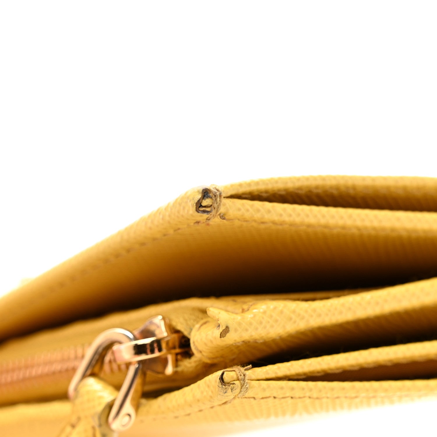 Prada Saffiano Triangle Continental Zip Wallet Soleil 8 of 9