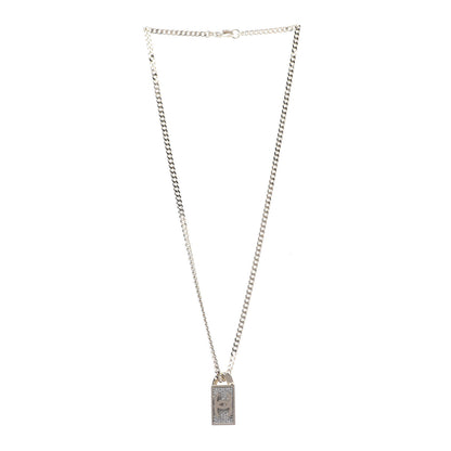 Chanel Crystal Dog Tag Charm Necklace Gold 3 of 6
